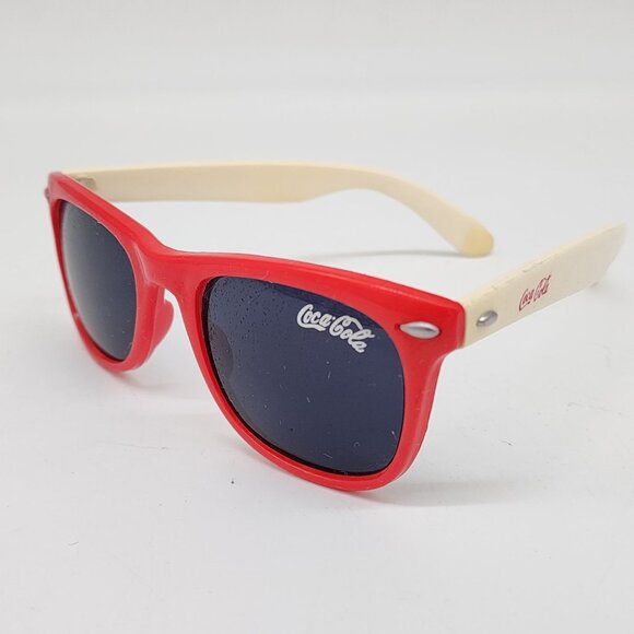 Coca-Cola Red Retro Style Sunglasses With Ivory Arms & Dark Lenses - Picture 3 of 8